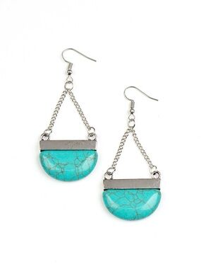 Paparazzi Mesa Mezzanine Blue Drop Earrings Turquoise Look